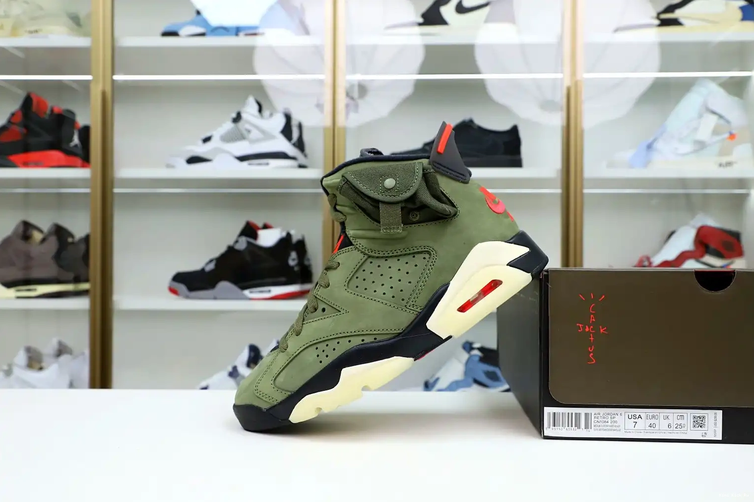 X RETRO JORDAN 6 Kimikick 'OLIVE' SCOTT TRAVIS AIR 0814